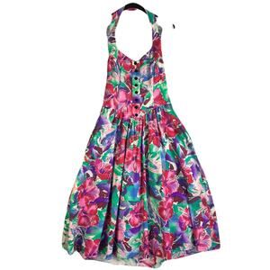 TABBY OF CALIFORNIA Vintage 90s Floral Maxi Sleeveless Dress Womens Size M